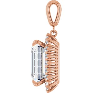 10K Rose Gold 15x13 mm Emerald Pendant Mounting – image 5