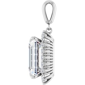 Platinum 15x13 mm Emerald Pendant Mounting – image 5