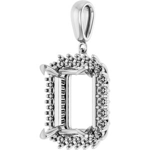 Platinum 15x13 mm Emerald Pendant Mounting – image 4