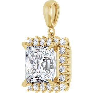 14K Yellow Gold 10x10 mm Square Pendant Mounting – image 3