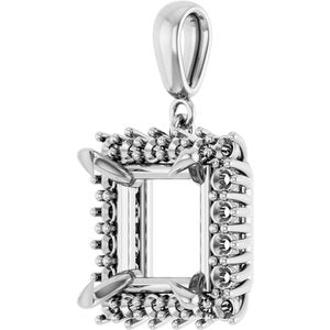 Sterling Silver 10x10 mm Square Pendant Mounting – image 4