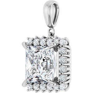 14K White Gold 10x10 mm Square Pendant Mounting – image 3