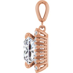 10K Rose Gold 10x10 mm Square Pendant Mounting – image 5