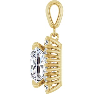18K Yellow Gold 10x10 mm Square Pendant Mounting – image 5