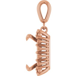 10K Rose Gold 10x10 mm Square Pendant Mounting – image 6