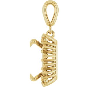 14K Yellow Gold 10x10 mm Square Pendant Mounting – image 6