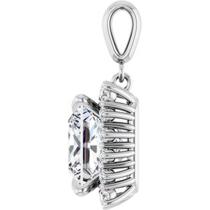 14K White Gold 10x10 mm Square Pendant Mounting – image 5
