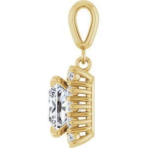 10K Yellow Gold 7.5x7.5 mm Square Pendant Mounting – image 5