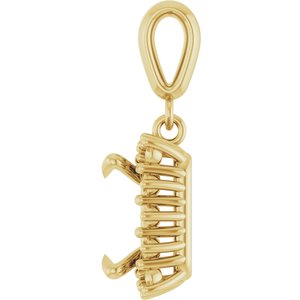 18K Yellow Gold 7.5x7.5 mm Square Pendant Mounting – image 6