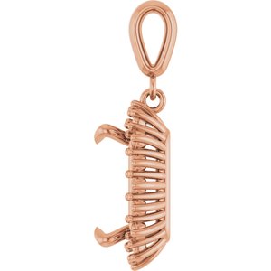 10K Rose Gold 11x9 mm Emerald Pendant Mounting – image 6