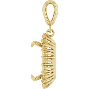 10K Yellow Gold 11x9 mm Emerald Pendant Mounting – image 6