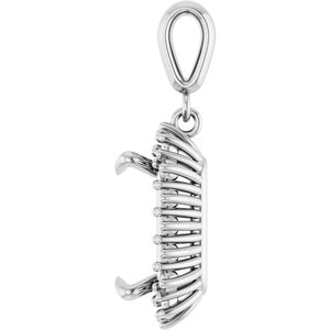 14Kx1 White Gold 11x9 mm Emerald Pendant Mounting – image 6