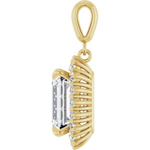 10K Yellow Gold 11x9 mm Emerald Pendant Mounting – image 5