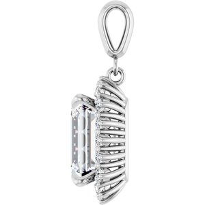 Platinum 11x9 mm Emerald Pendant Mounting – image 5
