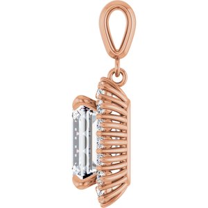18K Rose Gold 11x9 mm Emerald Pendant Mounting – image 5