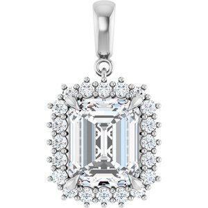 Continuum Sterling Silver 11x9 mm Emerald Pendant Mounting