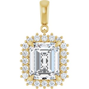 14K Yellow Gold 11x9 mm Emerald Pendant Mounting