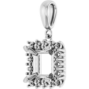 14Kx1 White Gold 7.5x7.5 mm Square Pendant Mounting – image 4