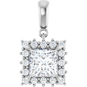 Sterling Silver 7.5x7.5 mm Square Pendant Mounting