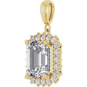 10K Yellow Gold 11x9 mm Emerald Pendant Mounting – image 3