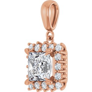 10K Rose Gold 7x7 mm Square Pendant Mounting – image 3