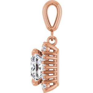 10K Rose Gold 7x7 mm Square Pendant Mounting – image 5
