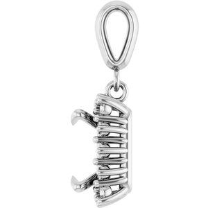 18K White Gold 7x7 mm Square Pendant Mounting – image 6