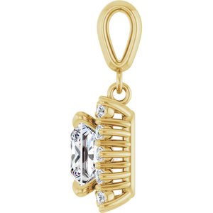10K Yellow Gold 7x7 mm Square Pendant Mounting – image 5