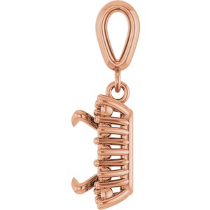 14K Rose Gold 7x7 mm Square Pendant Mounting – image 6