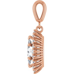 10K Rose Gold 9x4.5 mm Marquise Pendant Mounting – image 5