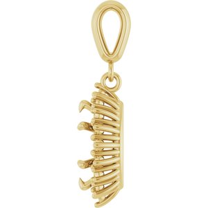 18K Yellow Gold 9x4.5 mm Marquise Pendant Mounting – image 6