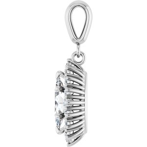 10K White Gold 9x4.5 mm Marquise Pendant Mounting – image 5