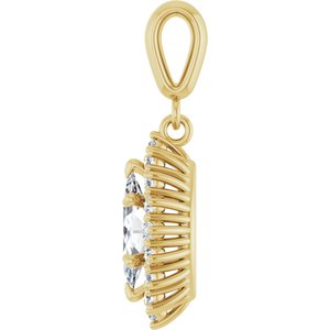 10K Yellow Gold 9x4.5 mm Marquise Pendant Mounting – image 5