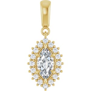 10K Yellow Gold 9x4.5 mm Marquise Pendant Mounting