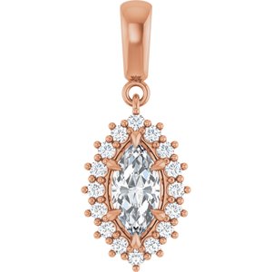 18K Rose Gold 9x4.5 mm Marquise Pendant Mounting