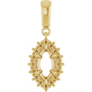 10K Yellow Gold 9x4.5 mm Marquise Pendant Mounting – image 2