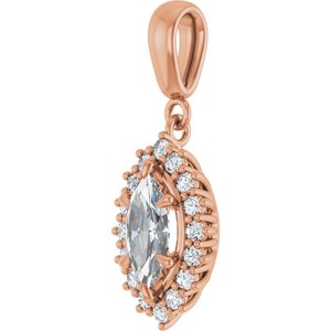 10K Rose Gold 9x4.5 mm Marquise Pendant Mounting – image 3