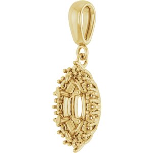 18K Yellow Gold 9x4.5 mm Marquise Pendant Mounting – image 4