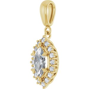 10K Yellow Gold 9x4.5 mm Marquise Pendant Mounting – image 3