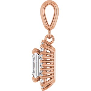 10K Rose Gold 7.5x5.5 mm Emerald Pendant Mounting – image 5