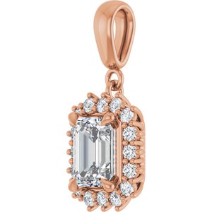 10K Rose Gold 7.5x5.5 mm Emerald Pendant Mounting – image 3
