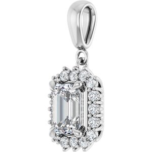 Continuum Sterling Silver 7.5x5.5 mm Emerald Pendant Mounting – image 3