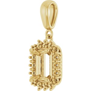 10K Yellow Gold 7.5x5.5 mm Emerald Pendant Mounting – image 4