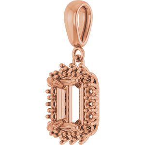 18K Rose Gold 7.5x5.5 mm Emerald Pendant Mounting – image 4