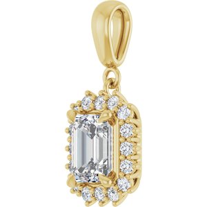 10K Yellow Gold 7.5x5.5 mm Emerald Pendant Mounting – image 3