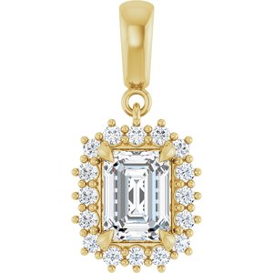 10K Yellow Gold 7.5x5.5 mm Emerald Pendant Mounting