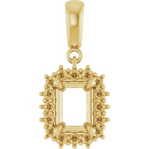 10K Yellow Gold 7.5x5.5 mm Emerald Pendant Mounting – image 2