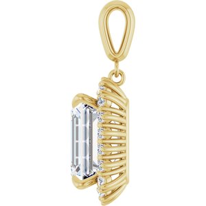 10K Yellow Gold 13x11 mm Emerald Pendant Mounting – image 5