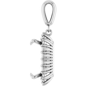 Sterling Silver 13x11 mm Emerald Pendant Mounting – image 6
