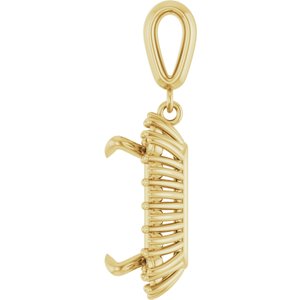 18K Yellow Gold 13x11 mm Emerald Pendant Mounting – image 6